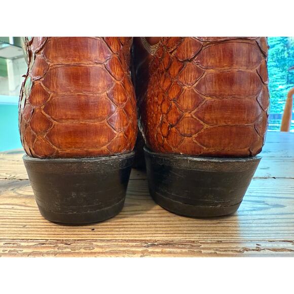 Vtg Tony Lama Exotic Python Black Label 8113 Western Cowboy Boots Men's US 12B - Picture 13 of 15